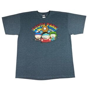 South‎ Park Band T-Shirt XL Gray Comedy Central Cartoon Characters 2000s Y2K